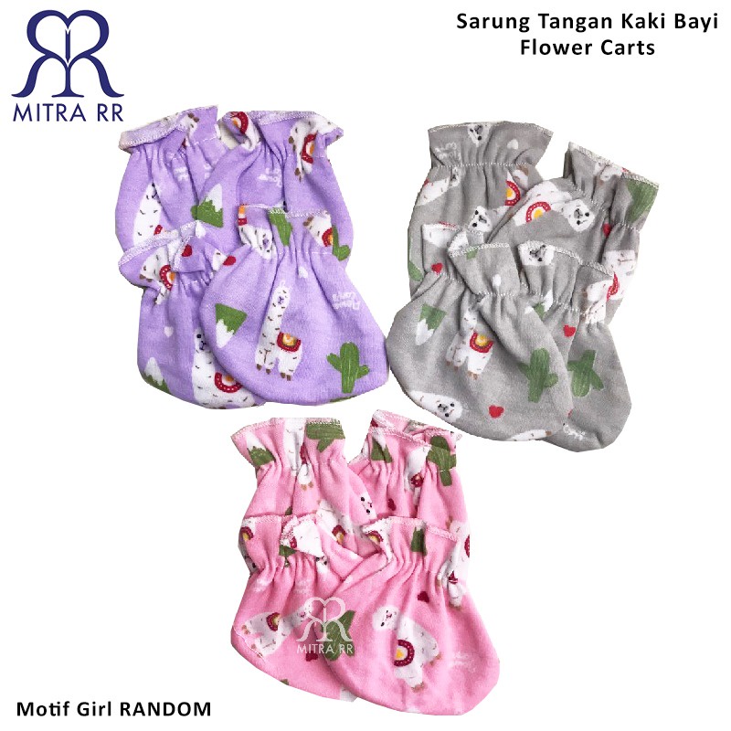 (1 SET) Sarung Tangan Dan Kaos Kaki Bayi // STK Bayi // Flower Cart’s Warna Polos Newborn