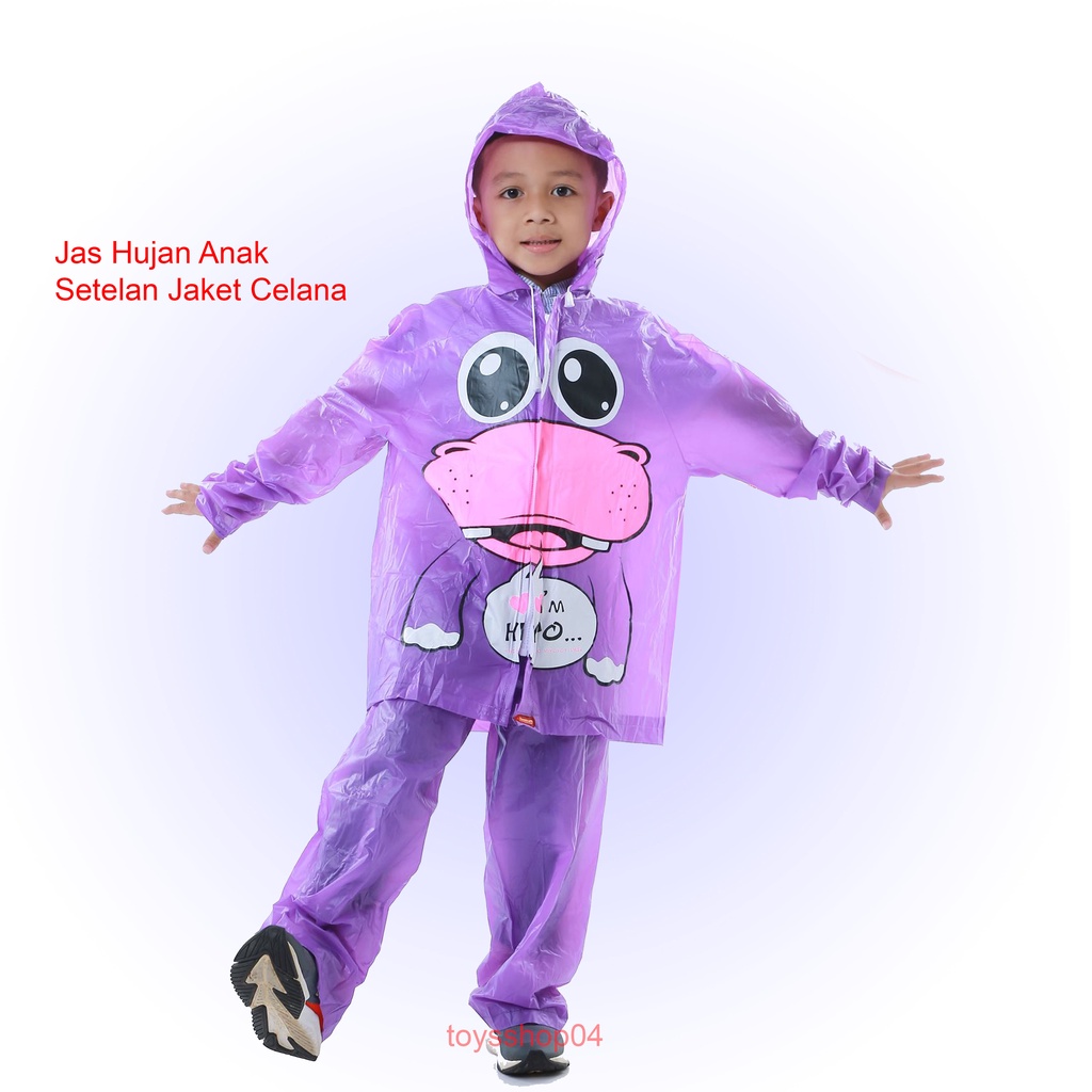 Jas hujan anak Laki laki Kido 4 - 7 Tahun Jaket Celana Perempuan