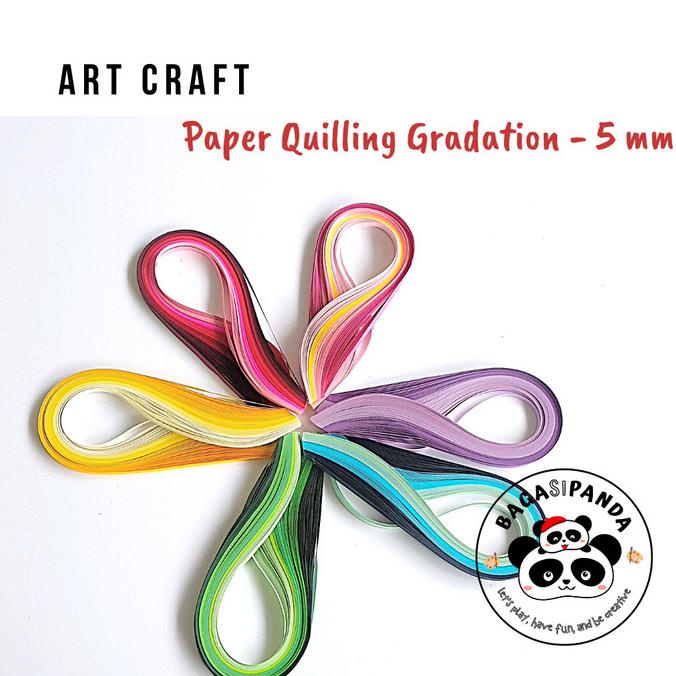 

Paper Quilling Warna Gradasi ukuran 5 mm / Kertas Seni Menggulung