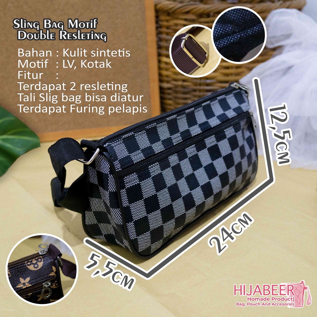 Tas Selempang Wanita Motif - Sling bag Motif Double Resleting - tas selempang