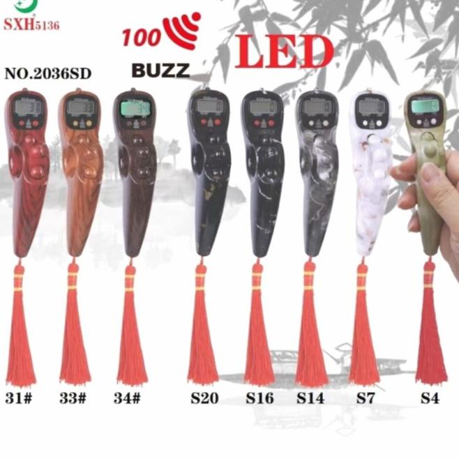 Tasbih Digital Premium Motif Kayu Marmer Led Alarm Per 100 Bunyi