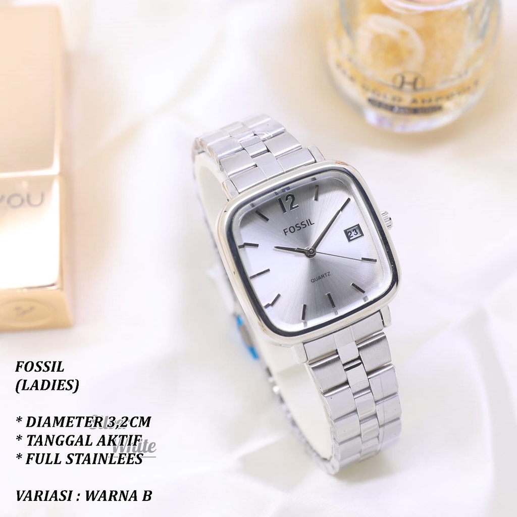 (BISA COD) JAM TANGAN WANITA FASHION FULL STAINLEES TANGGAL AKTIF