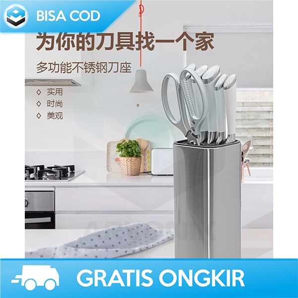 TEMPAT PENYIMPANAN PISAU DAPUR KITCHEN ORGANIZER BAHAN STAINLESS STEEL