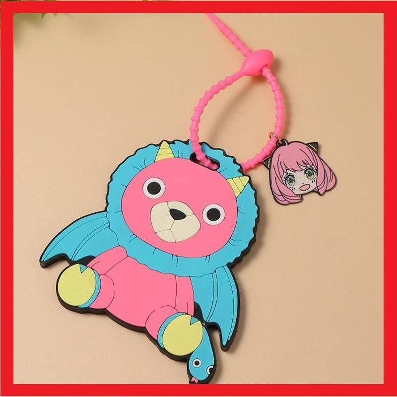 Spyxfamily Anya Forger Chimera Chainsaw Man Denji Pochita Silicon Luggage Tag Tag Tag Portable Gaya Anime Untuk Anak Perempuan Laki Laki Sarung Kartu Dalam Stok New Arrival LY