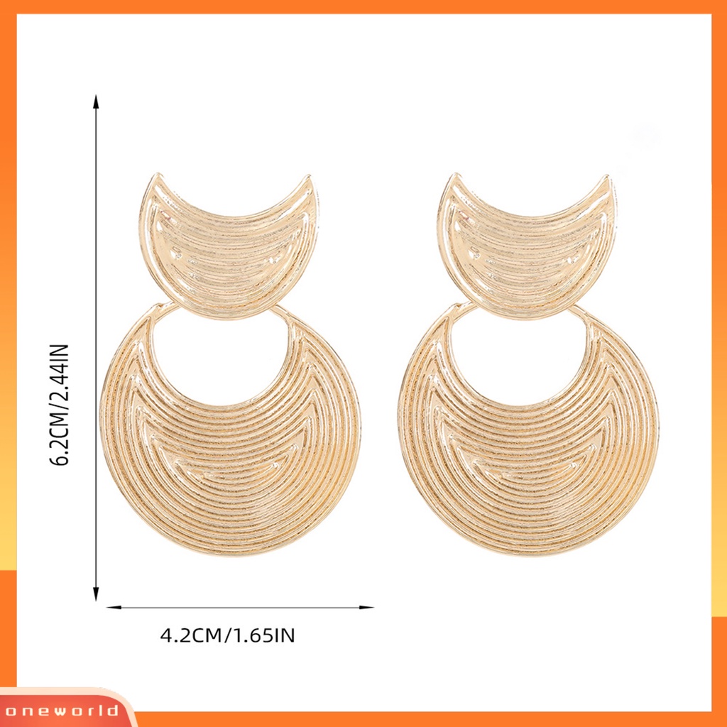 [WONE] Anting Bentuk Bulan Tahan Jatuh Berlebihan Fashion Anting Busur Geometris Sederhana Untuk Pesta