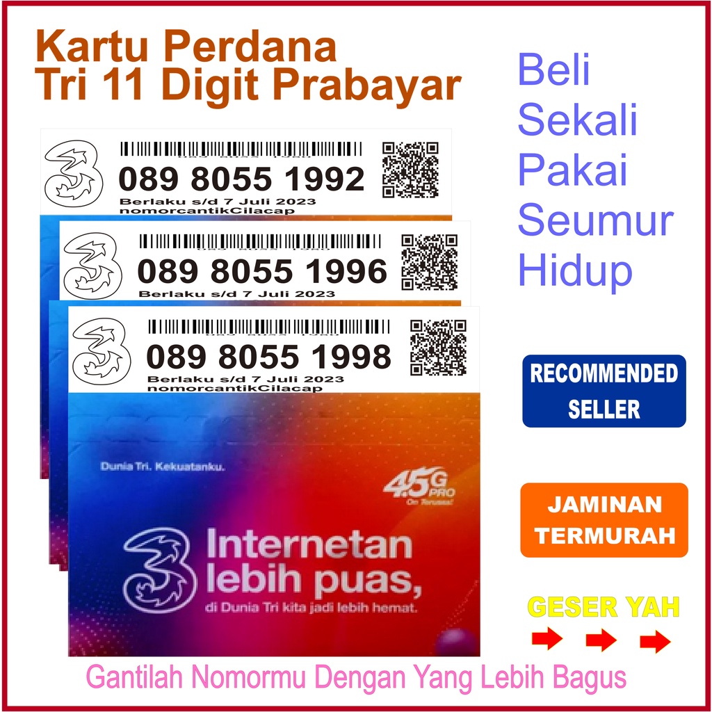 Jual Nomor Cantik Super Tri Seri 8055 Tahun Indosat Ooredoo Hutchison ...