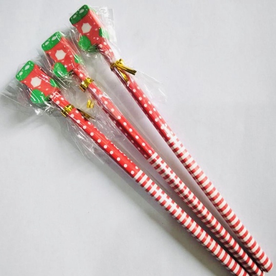 6 pcs Pensil Penghapus Merry Christmas Natal Natalan Santa Clause Sinterklas GMALL-ST0199