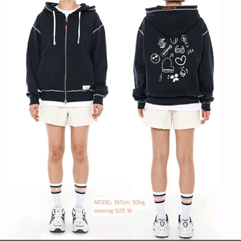 [READY STOCK] BTS : Permision to Dance Merch official - Zip Up Hoodie Navy