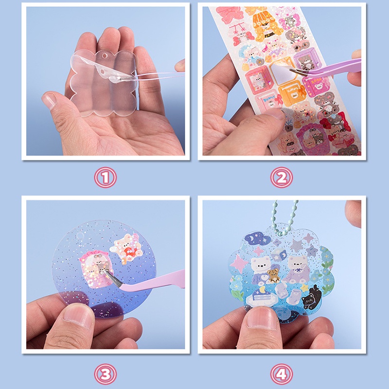 9pcs Stiker Guka Anak Set Kartun Stiker Papan DIY Set