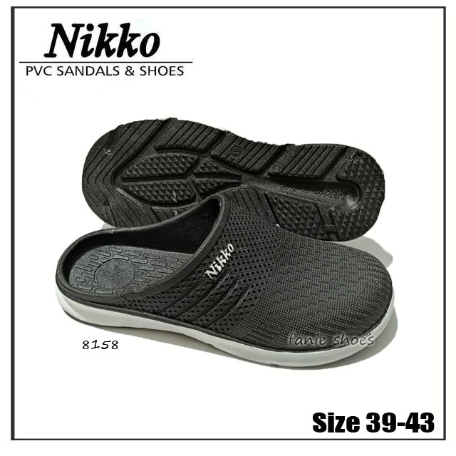 Nikko 8158 Selop 39-43 Hitam / Selop Bakpao Baim Karet Karet Laki-laki