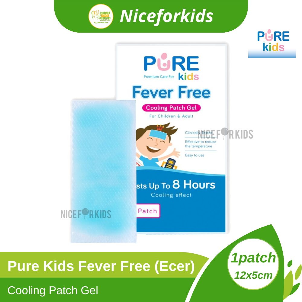 Pure Kids Fever Free Cooling Patch Gel ECER 1patch / Stiker Penurun Panas untuk Anak