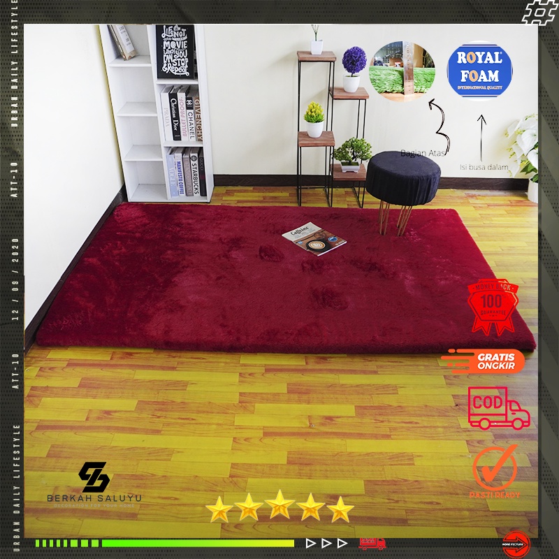 Karpet bulu rasfur ukuran 180X80X4.5CM ISI BUSA
