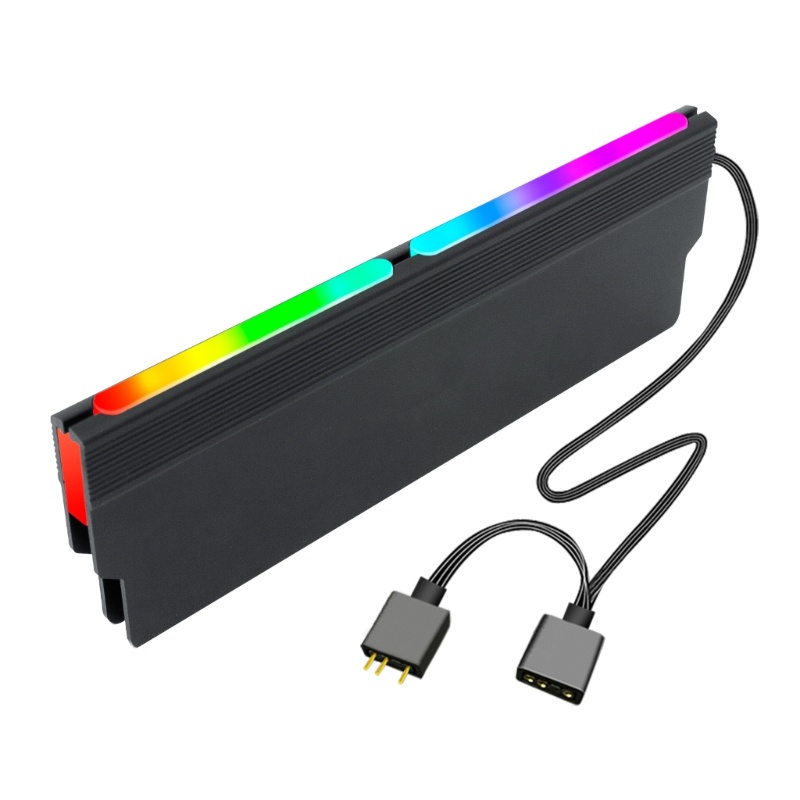 Bt 5V ARGB Memory Cooler DDR Heatsink Heat Spreader Cooler Banyak Kompatibel RGB DDR Heatsink 600mm Panjang Kawat