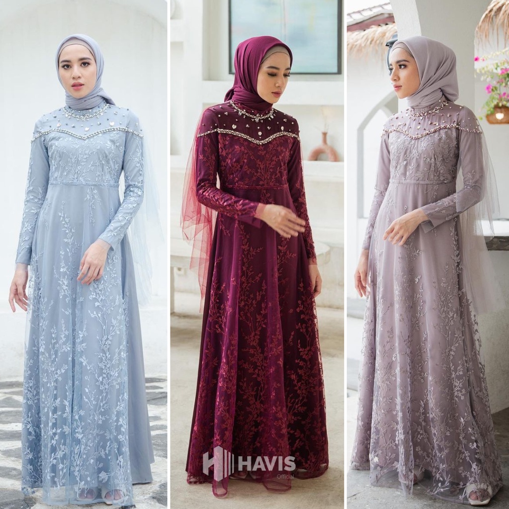 Namira Dress Exclusive Terbaru Gamis Brukat Maxi Pesta Kondangan Lamaran Tunangan Kekinian