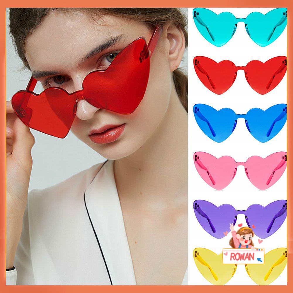 R-flower Heart Sunglasses Novelty Pesta Tebal Eyewear Wanita Shades