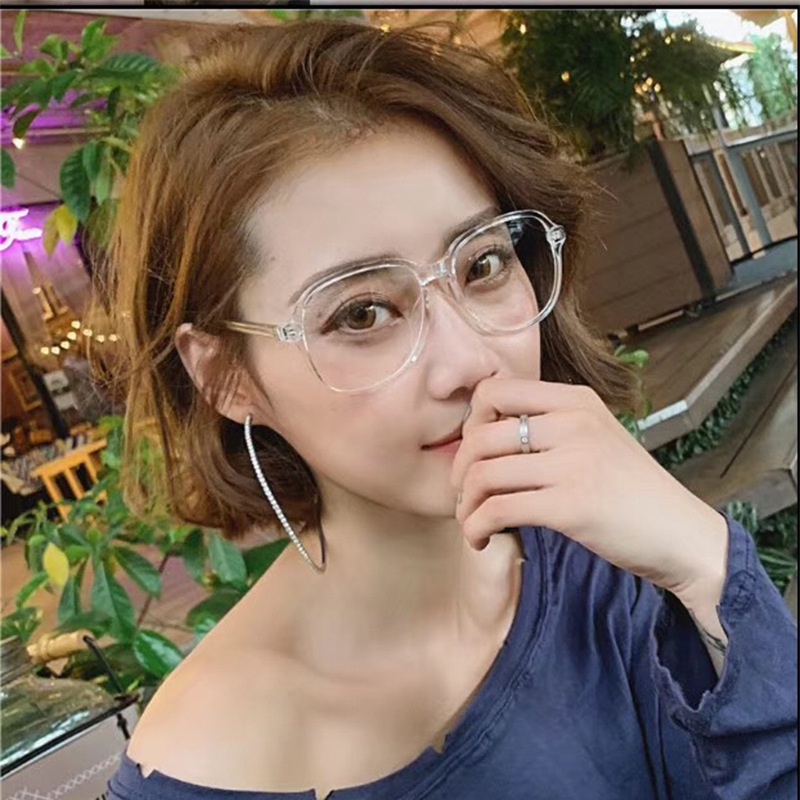 (YUZHU) Kacamata Bingkai Transparan Fashion Korea Baru Oversized Square Frame Anti Blue Light Eyeglasses