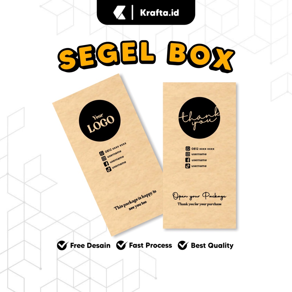 

Stiker Segel Seal Box Thank You - Stiker Kraft Paper