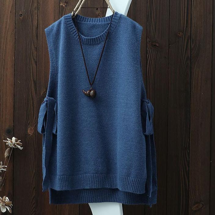 Rompi Rajut Tali Samping Wanita Polos Vest Knit Outer Kekinian Lili Vest