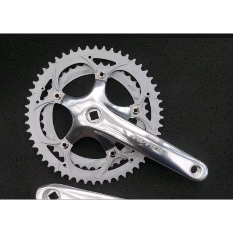 Avand Crank Sepeda Roadbike Balap Road Bike Double Merk Avand 53t 39t Hitam 52t 42t Silver 53 39 T &amp; 52 42 T Gir Tengah Rotel