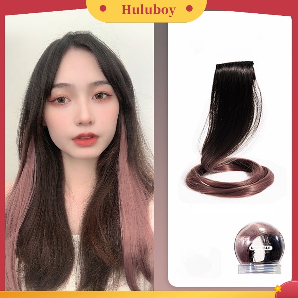 1 Set Rambut Palsu Extensions Highlight Adjustable Warna-Warni Untuk Wanita