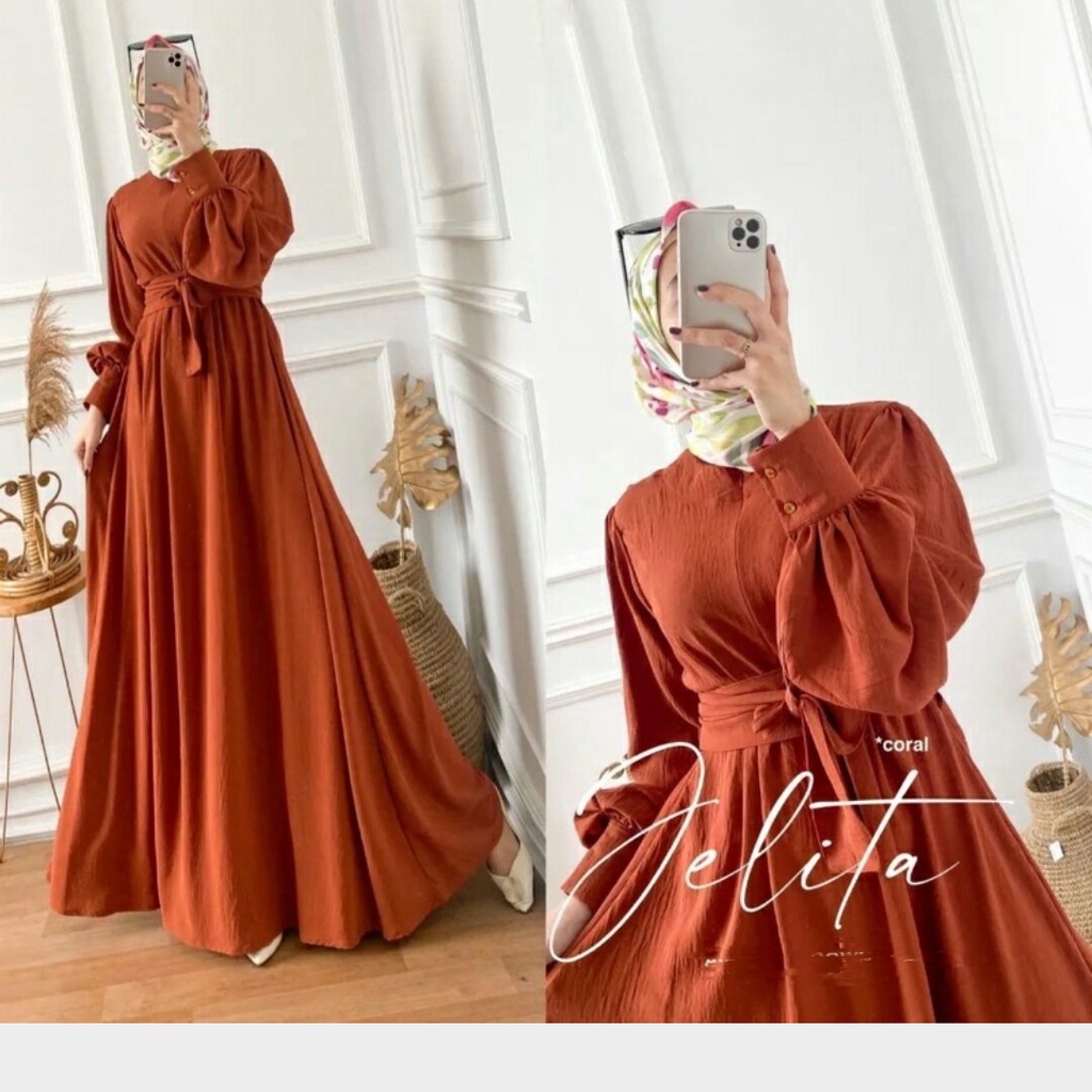GAMIS CRINCLE JELITA AIRFLOW // GAMIS WANITA MUSLIMAH TALI LEPAS