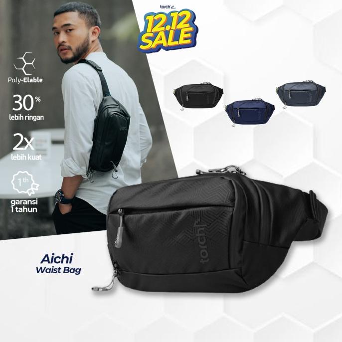 Torch Tas Pinggang Selempang Anti Air Ringan - Waist Sling Bag Aichi