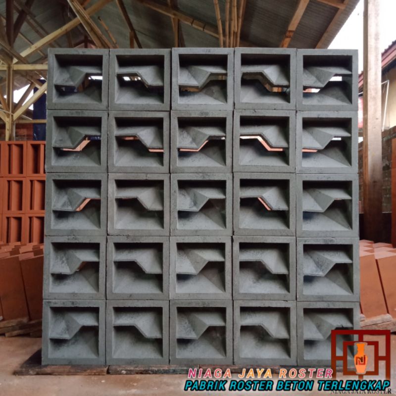 roster beton, loster beton 2 sisi. lubang angin, ventilasi udara, roster 20x20cm