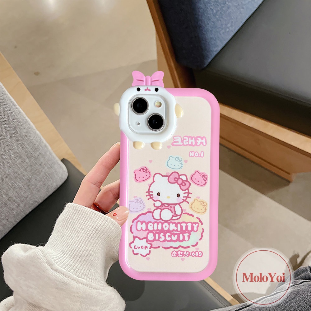 Soft Case Motif Kartun Hello Kitty 3D Untuk iPhone 11 14 12 13 Pro MAX 6 6s 7 8 14 Plus XR X XS MAX SE 2020