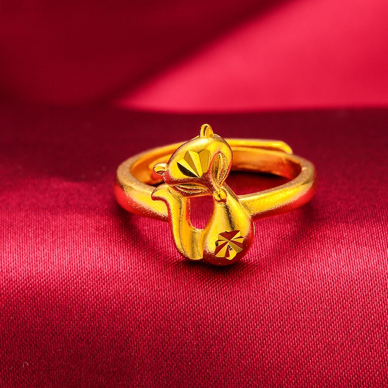 Goldkingdom Perhiasan Fashion Emas Asli Kadar 375 Bangkok Aksesoris Ready Stock Fox Fox Peri Berlapis Emas Cincin Liontin Gelang Kalung Wanita Hadiah Pernikahan