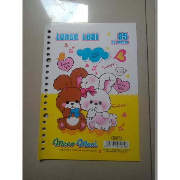 [PRELOVED]kertas binder Loose Leaf Moco Moci/ file binder langka (pembatas+isi)