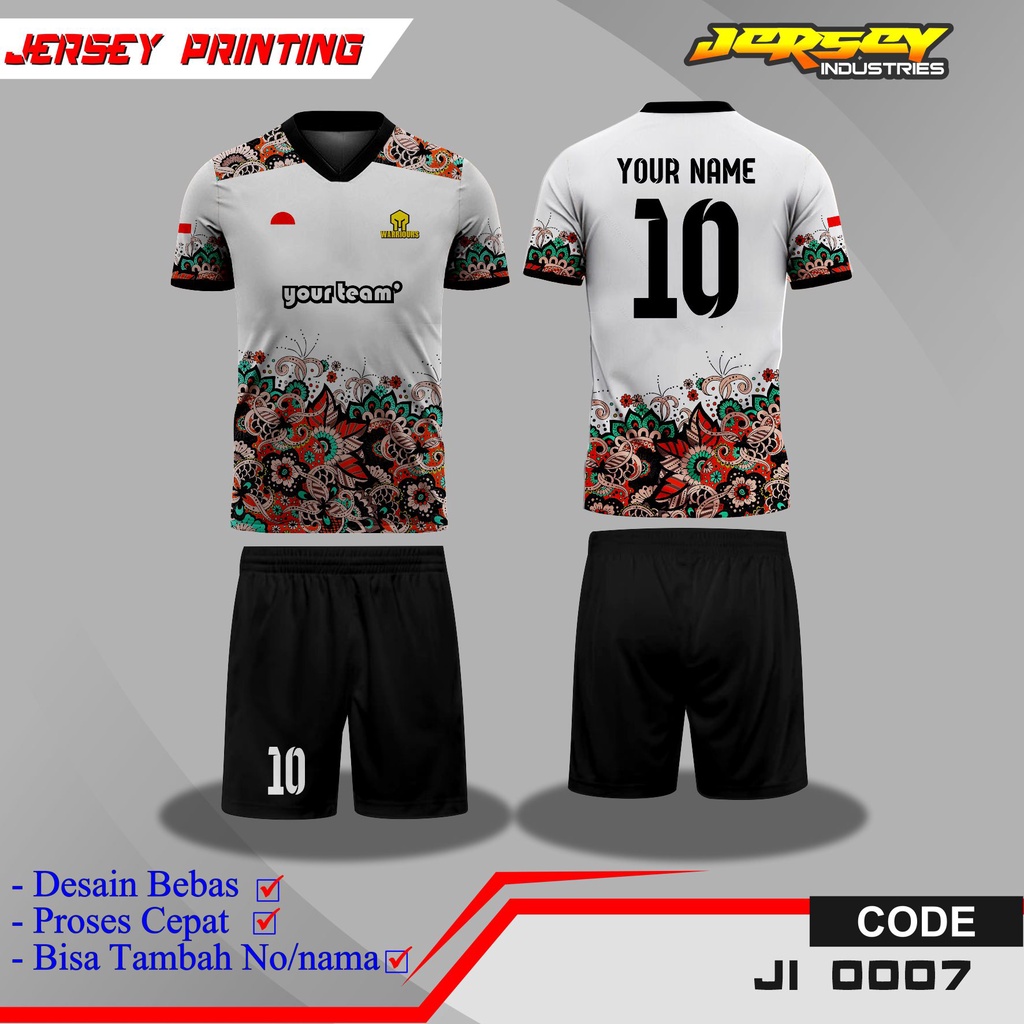 Baju Jersey Team Futsal Desain Keren, Kaos Jersey Bola Full Printing - Bisa Order Satuan, Bisa Reque