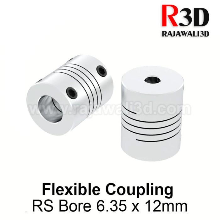 Flexible Coupling D25 L30 6.35x12 mm Coupler Alumunium