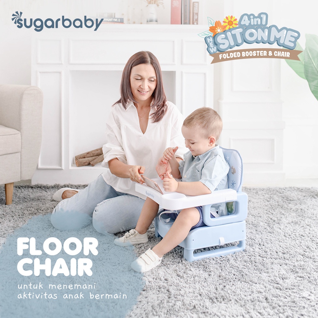 Sugar Baby 4in1 Sit On Me Folded Booster &amp; Chair / Baby Chair / Kursi Makan Anak - High chair Sugarbaby Booster Seat