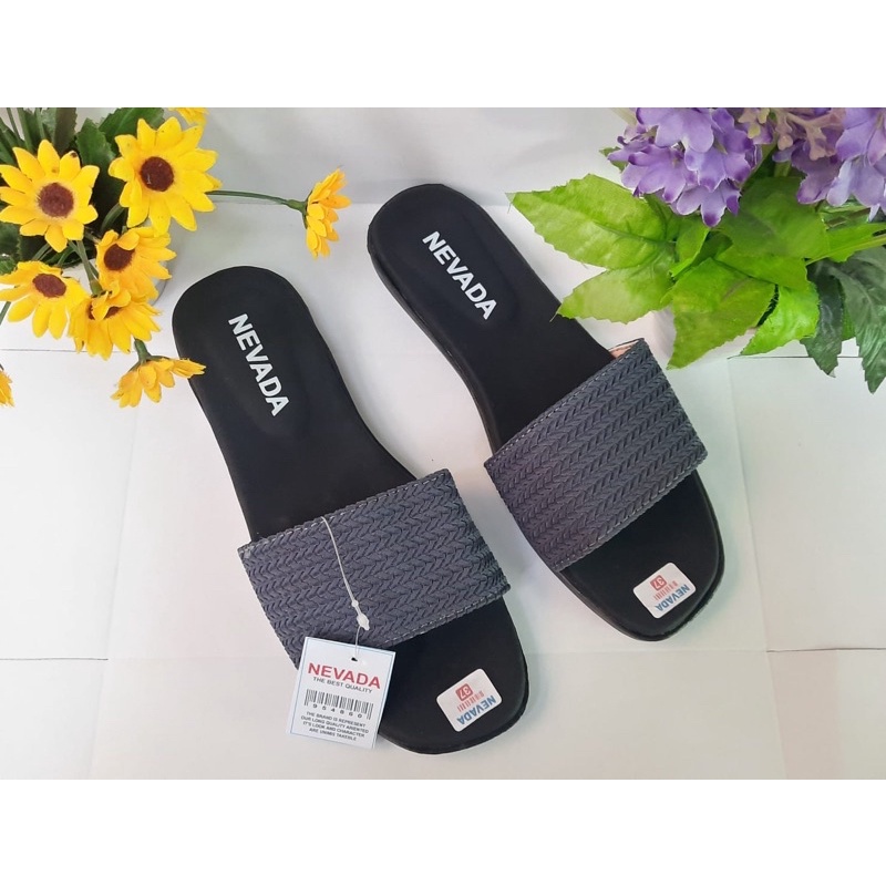Sandal Slop Wanita Sendal Selop Perempuan Rajut Nevada Flat Simpel Fsh275