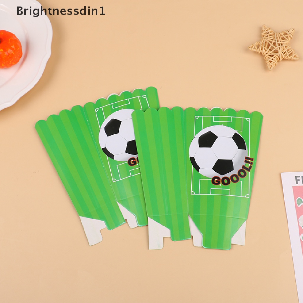 6 Pcs / Pak Kotak Permen Popcorn Tema Sepak Bola 1 Untuk Perlengkapan Pesta Ulang Tahun Anak