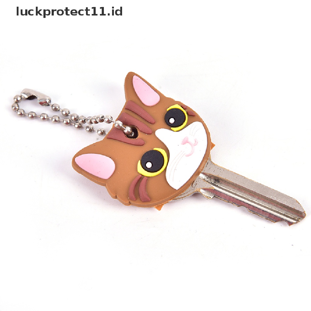 /Fashion Hot// Fashion// Lucu Lembut Silikon Animals Key Ring Cap Penutup Kepala Rantai Tali Telepon Gantungan Kunci.