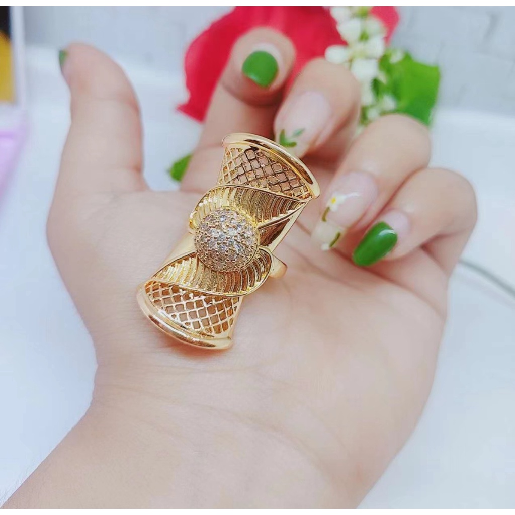 Cincin Xuping Lapis Emas 24K Perhiasan Wanita Jewelry K030