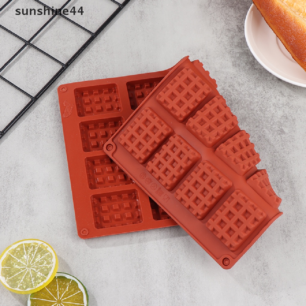 Sunshine 1Pc Cetakan Waffle / Permen / Cokelat DIY Bentuk Persegi Panjang Bahan Silikon Dengan 20 Lubang