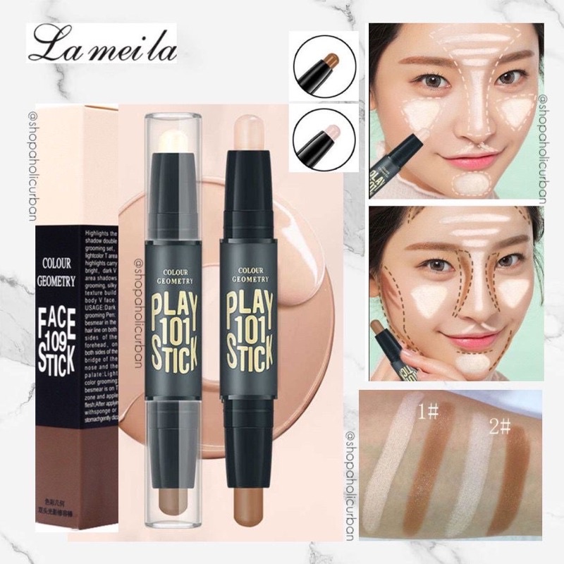 Lameila Colour Geometry Face Stick Contouring Stick Duo Concealer Stick Contour Make up Stick MH