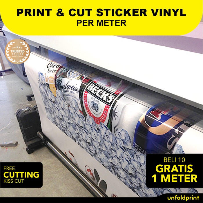 

Stiker Custom Print Sticker Vinyl Per Meter Dan Cutting