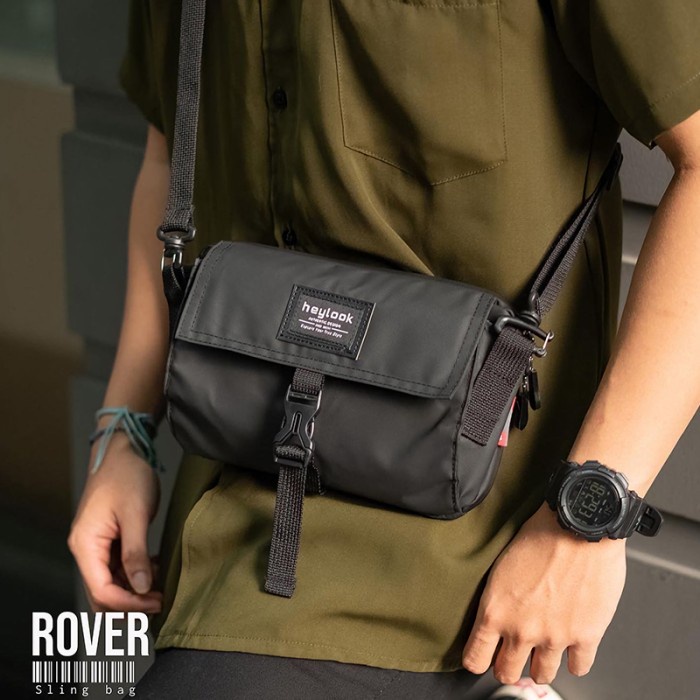 tas selempang pria  Tas Selempang Sling Bag Shoulder Bag Bodypack Slempang Pria Waterproof - BLACK(L