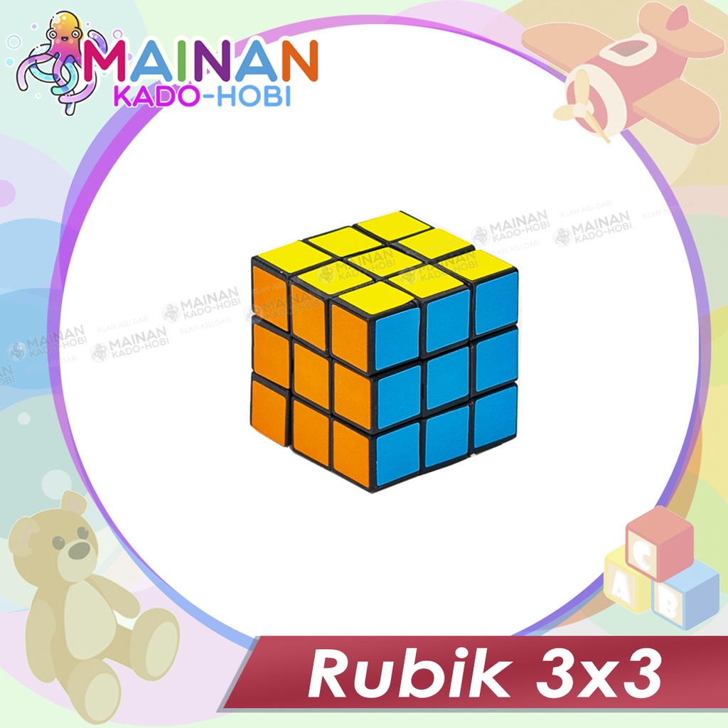 MAINAN EDUKASI ANAK SUSUN PUZZLE KUBUS KOTAK MAGIC CUBE RUBIK 3X3