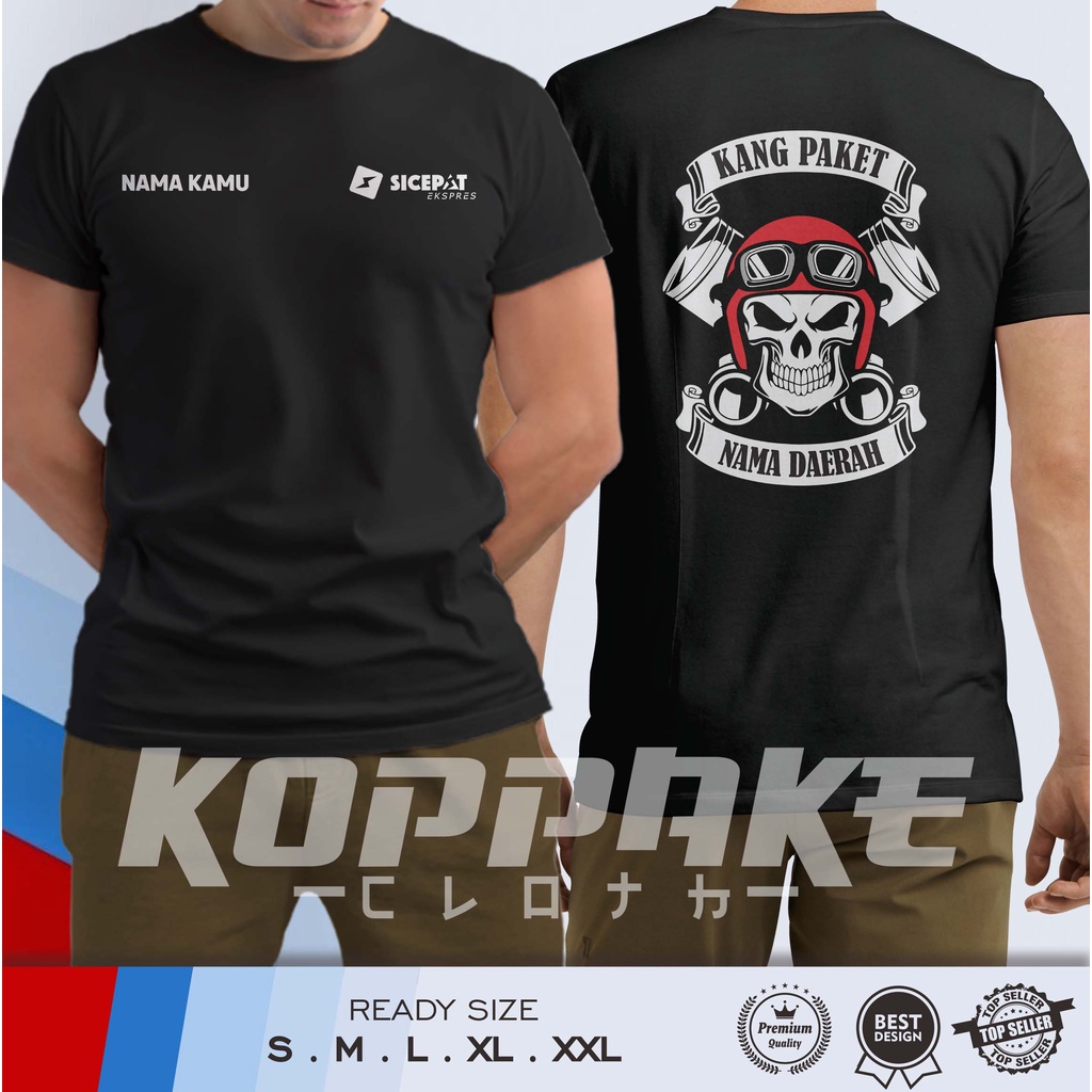 Kaos SICEPAT Express Kang Paket Gratis Nama Daerah dan Nama Kamu Baju Distro