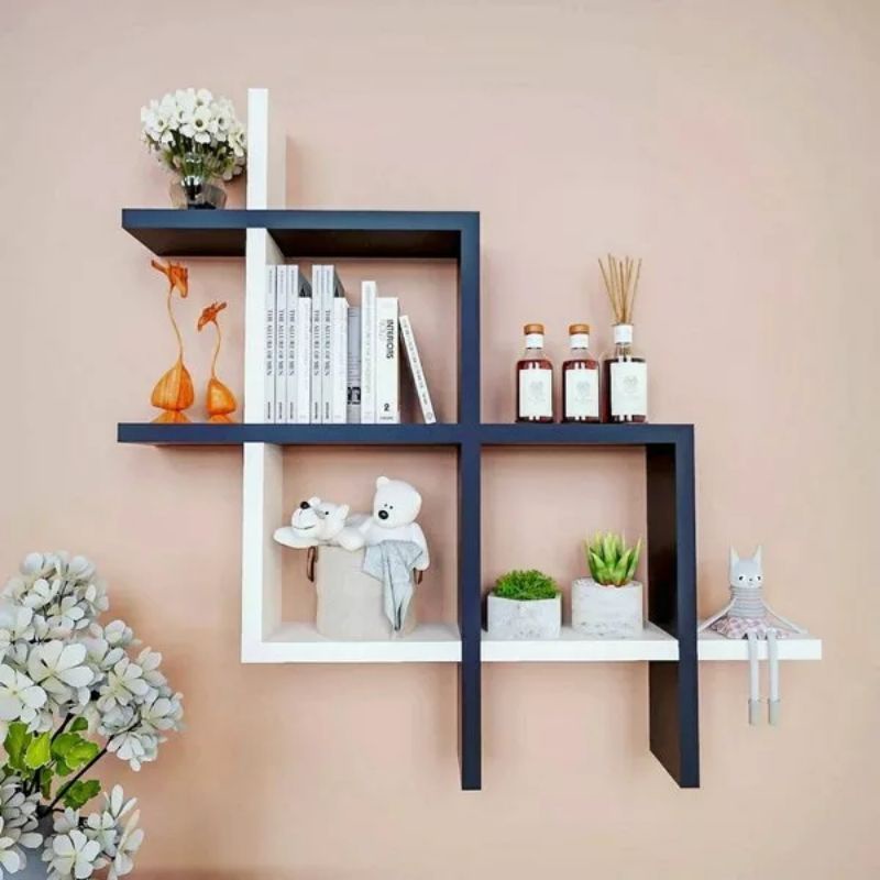 1 Set Rak gantung serbaguna Rak Dinding Minimalis Gantung Ambalan Dinding Melayang hiasan terbaru ka