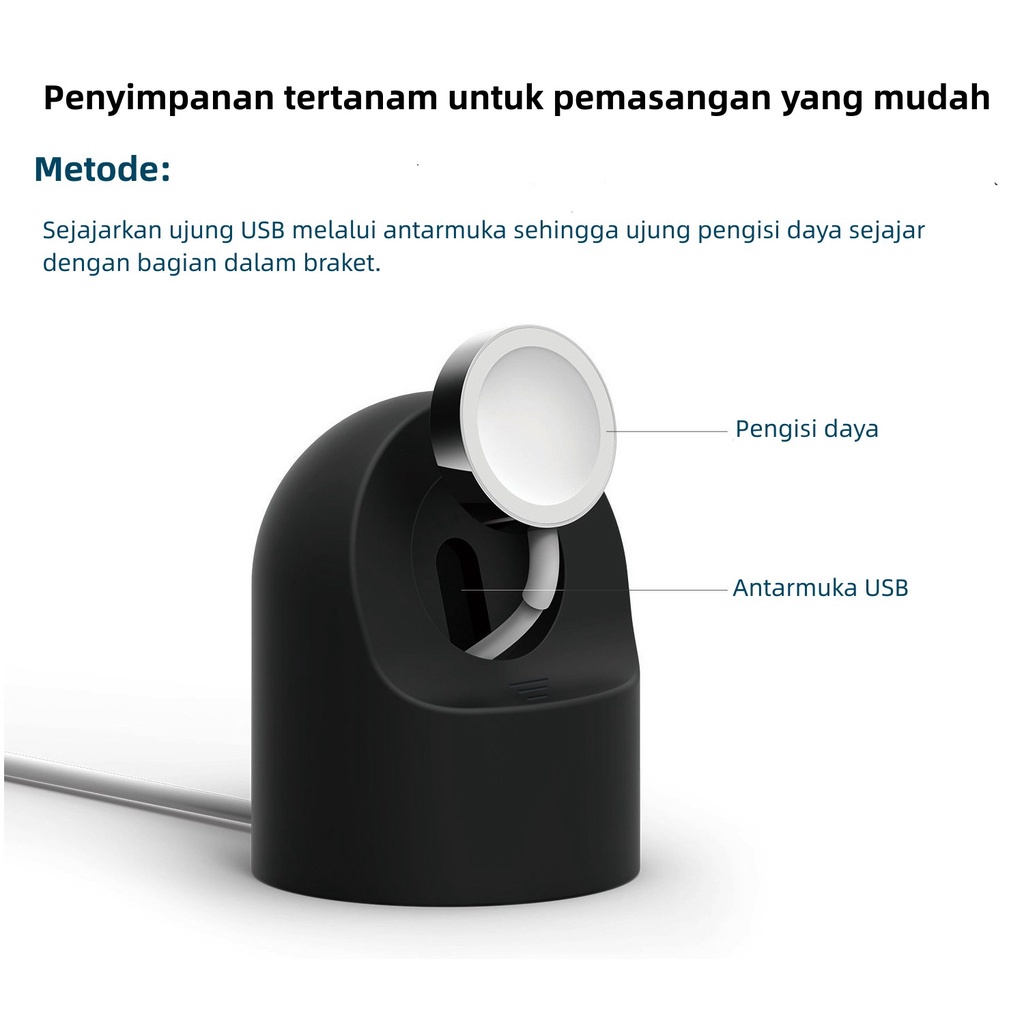 Charger Silikon Stand Silikon Pengisian Magnetik Berdiri Apple Watch Stand iWatch Series 1 2 3 4 5 6 7 SE