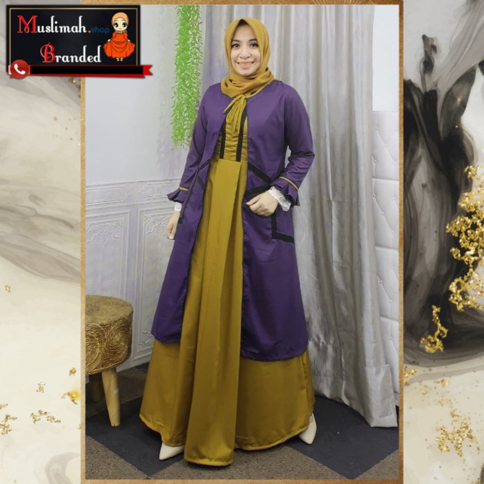 MUSLIMAH BRANDED - Setelan Gamis DEURA 262 / Busana Muslim Terbaru / Dress DEURA / Gamis DEURA Origi