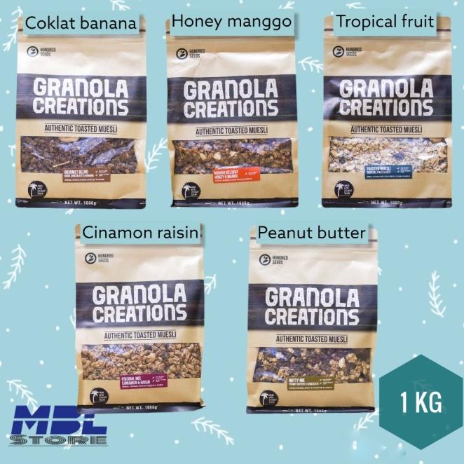 

Hundred Seeds Granola Creation 1 Kg Coklat Banana Cinammon Raisin Menu Sarapan