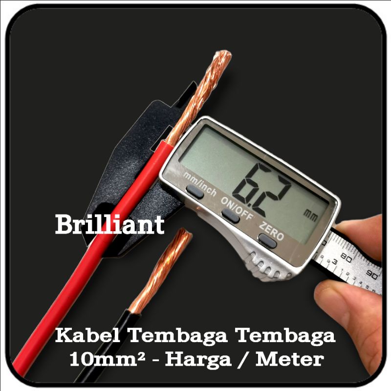 Kabel Ampere 10mm ² / 16mm ² - Kabel Single Serabut Tembaga Asli - Otomotif / Body / Massa / Aki