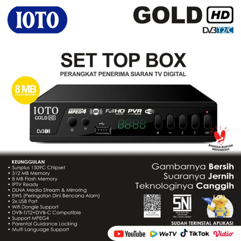 TV DIGITAL Set Top Box Matrix H1 Set Top Box Tv Digital DVBT2 Receiver tv digital parabola tv digital antena tv digital saluran digital Stb tv digital stb matrix noise ioto evinix