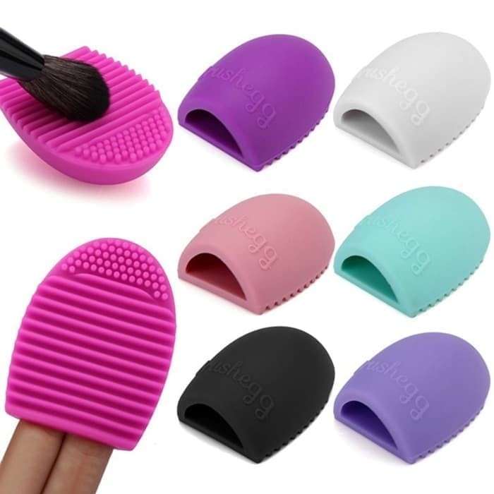 EGG BRUSH ALAT PENCUCI KUAS MAKE UP ARTIS BRUSH SPON PEMBERSIH MUA SET